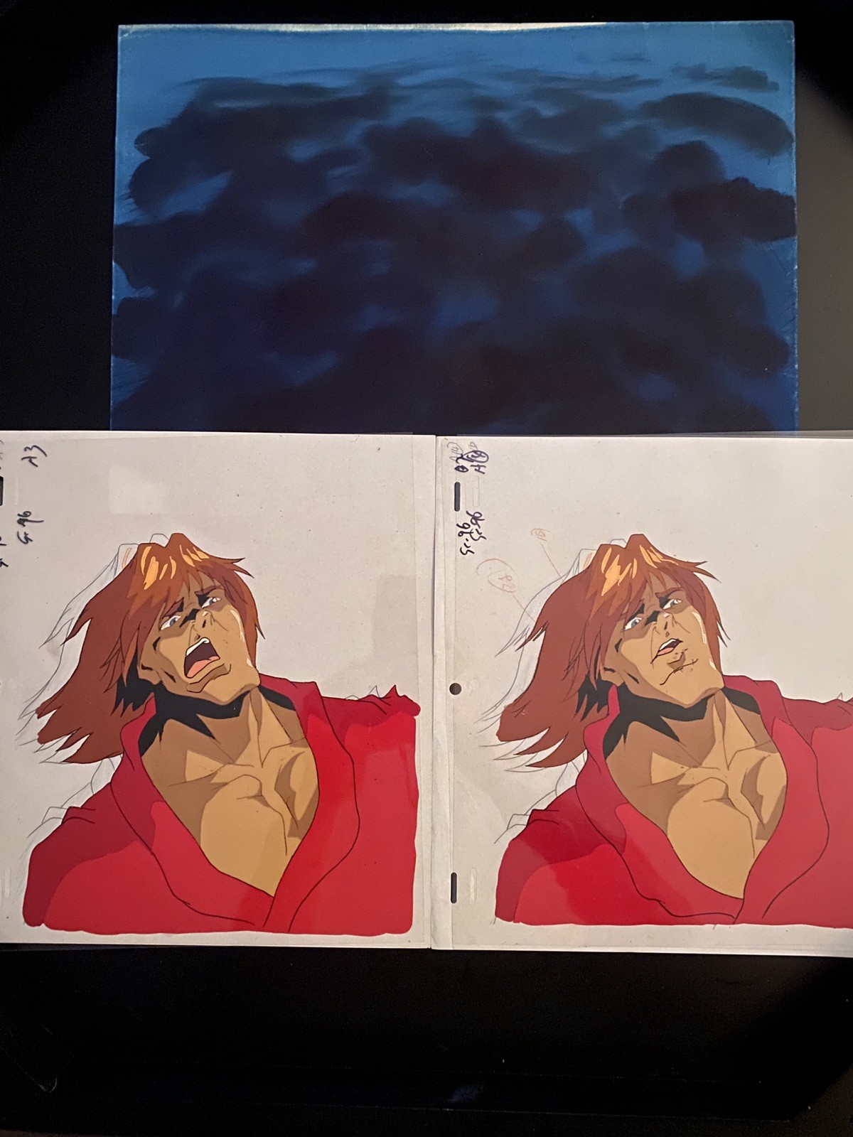 2 x Street Fighter Animation Cel + Production Background 2 x Street Fighter Animation Cel + Production Background