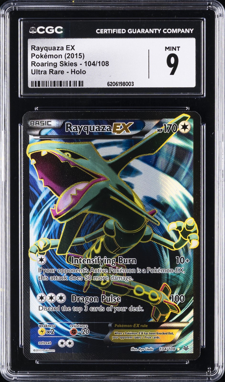 2015 ROARING SKIES #104 RAYQUAZA EX CGC 9 2015 ROARING SKIES #104 RAYQUAZA EX CGC 9