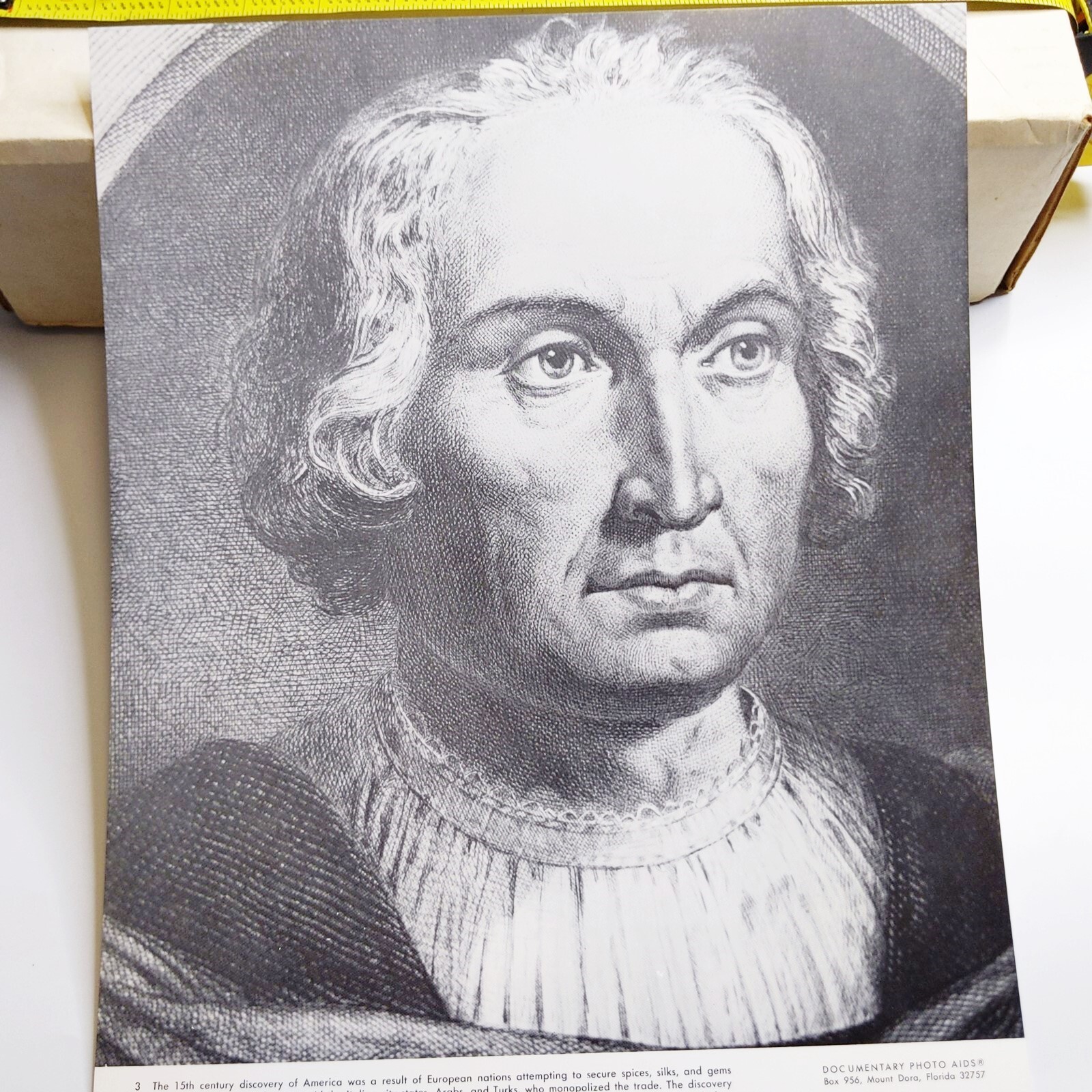 1891 Christopher Columbus Portrait Engraved Henri Lefort 11x14" Print America 8S 1891 Christopher Columbus Portrait Engraved Henri Lefort 11x14" Print America 8S