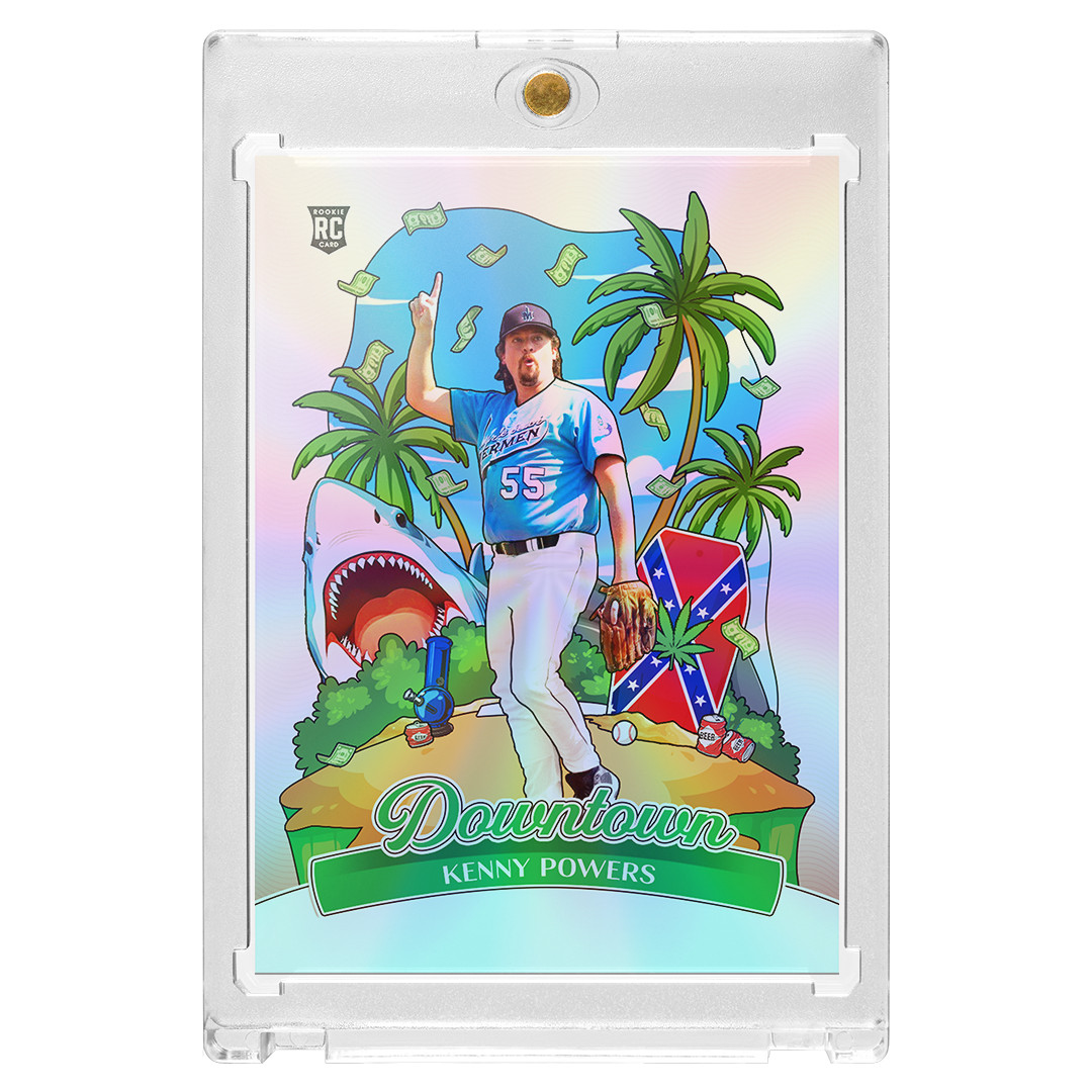 Custom Kenny Powers Eastbound & Down Novelty Holographic Downtown Baseball Card