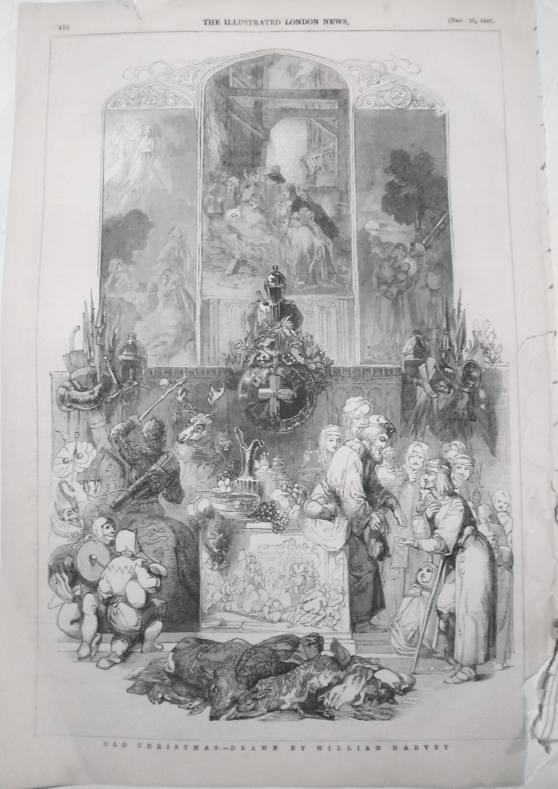 1847 Old Christmas, drawn by William Harvey. Original print. 1847 Old Christmas, drawn by William Harvey. Original print.