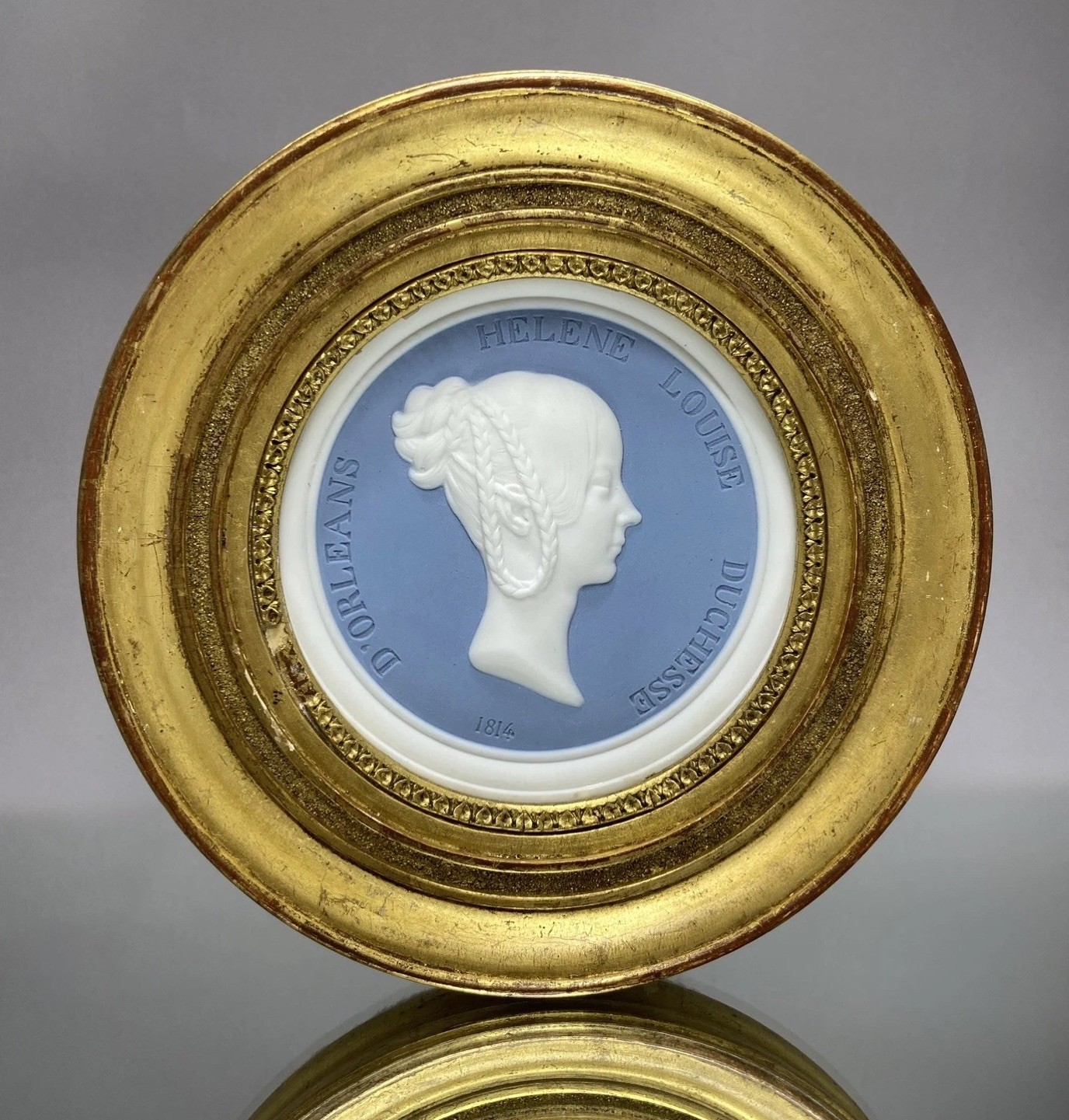 Rare Sevres Porcelain Medallion Hélène Duchess of Orléans Giltwood Frame c1840 Rare Sevres Porcelain Medallion Hélène Duchess of Orléans Giltwood Frame c1840