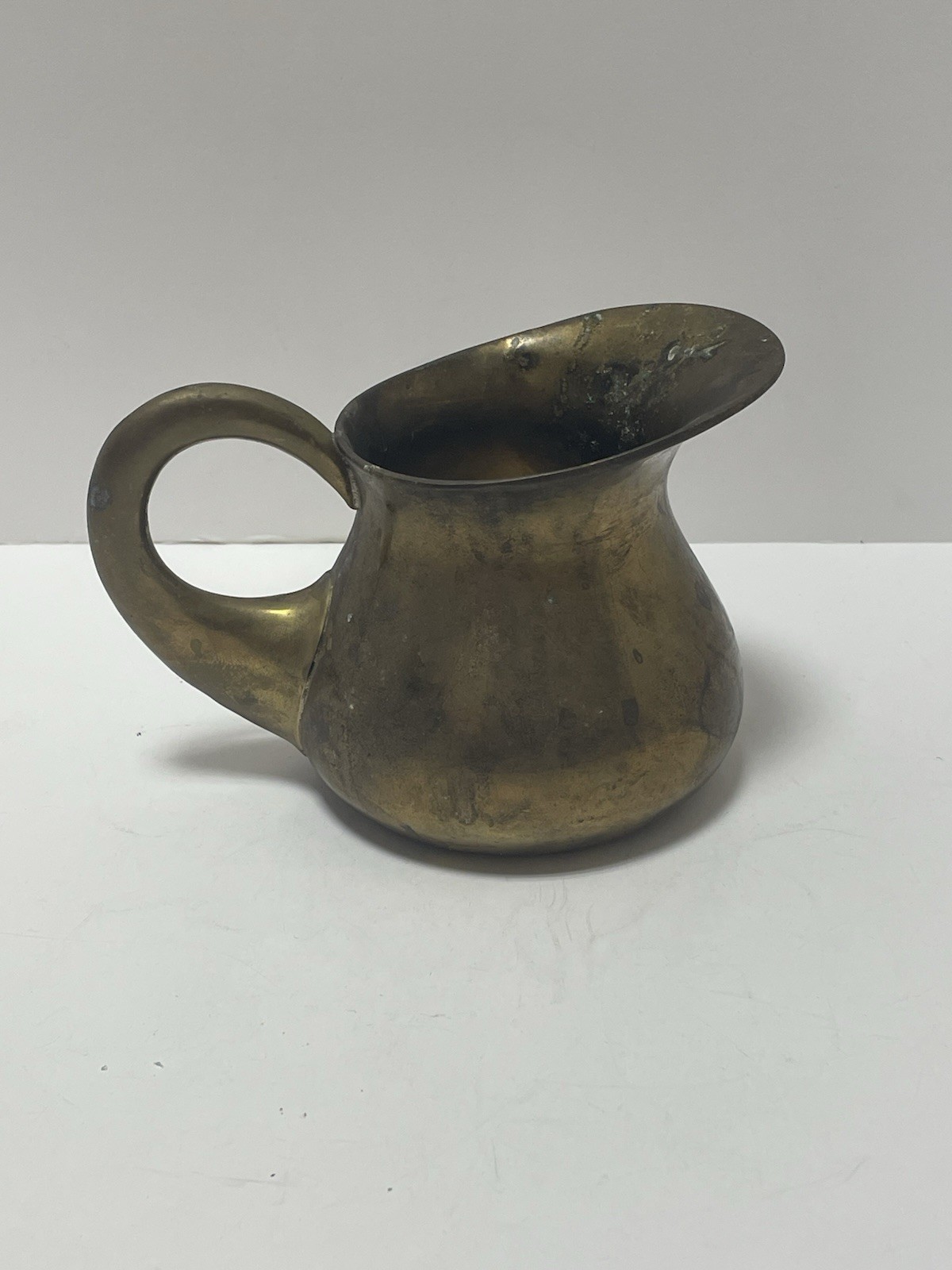 Vintage Solid Brass Pitcher/Vase Handle India  MCM RARE Decor