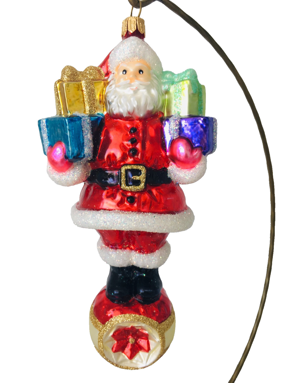 ✨Very Rare Authentic Christopher Radko Santa Reflector Large Glass Ornament NEW ✨Very Rare Authentic Christopher Radko Santa Reflector Large Glass Ornament NEW