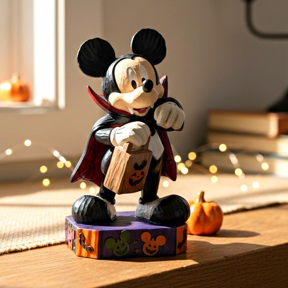 Halloween Disney Mickey Mouse Halloween Vampire Figurine on Decorative Base Halloween Disney Mickey Mouse Halloween Vampire Figurine on Decorative Base