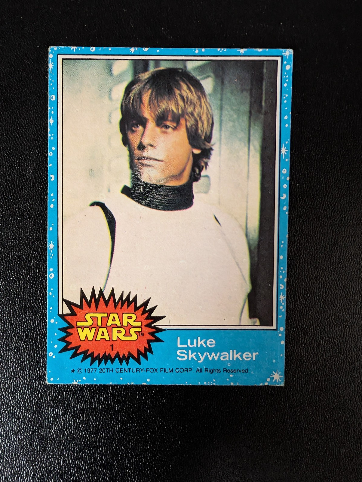 1977 Topps Star Wars Card #1 Luke Skywalker Rookie VG Corner Wear Ink