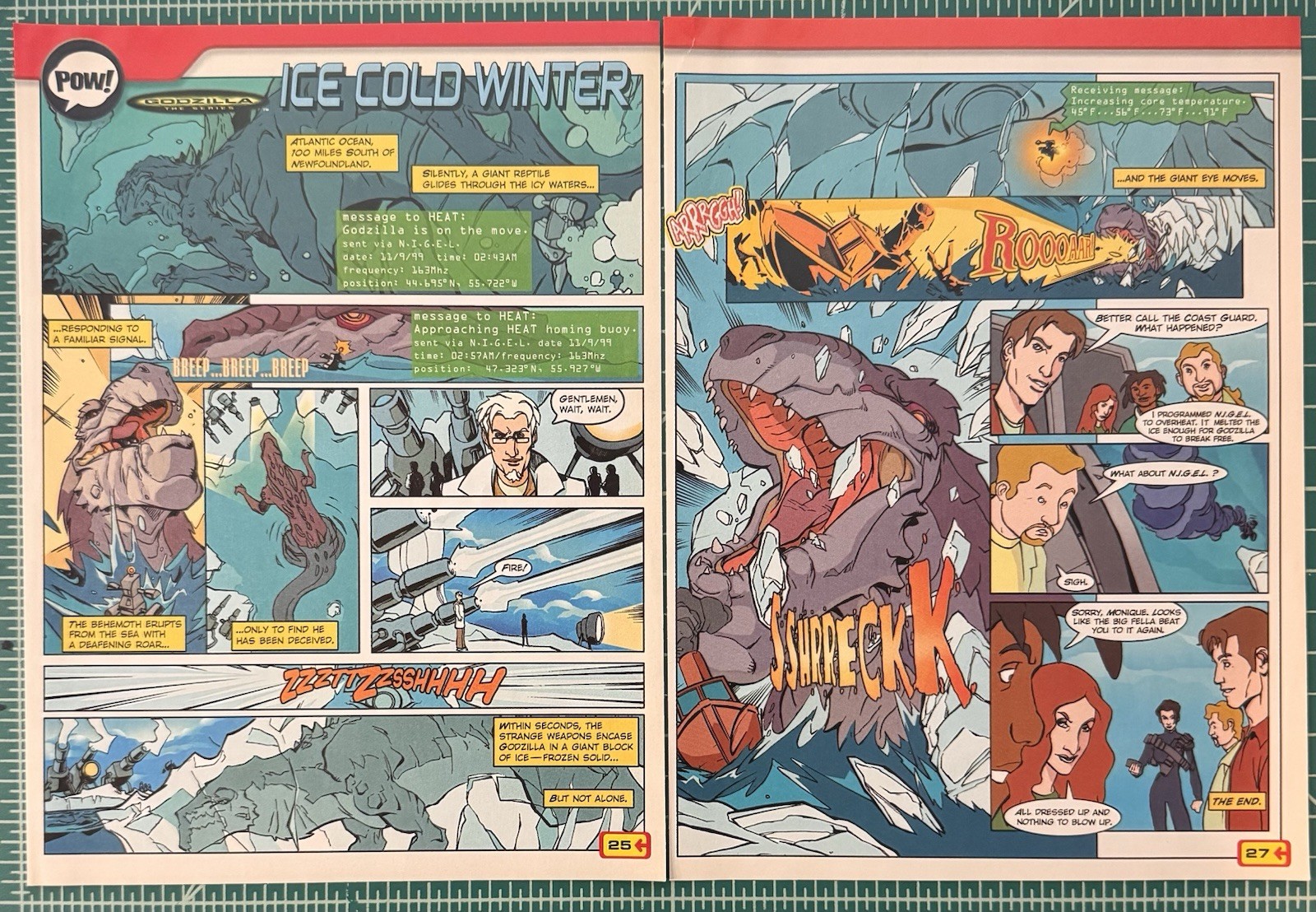 Rare Godzilla The Series Ice Cold Winter 2-Page Comic Promo Ad Vintage Rare Godzilla The Series Ice Cold Winter 2-Page Comic Promo Ad Vintage