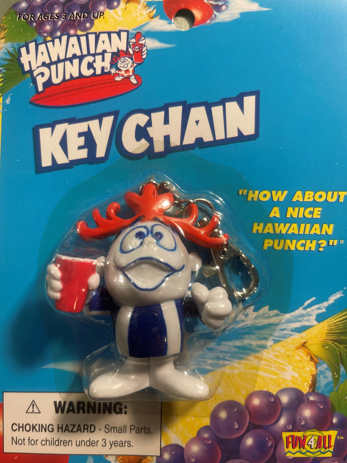 Vintage 1990s 🥊 Hawaiian Punch "Punchy" Keychain - Fun-4-All NOS Sealed Mascot Vintage 1990s 🥊 Hawaiian Punch "Punchy" Keychain - Fun-4-All NOS Sealed Mascot