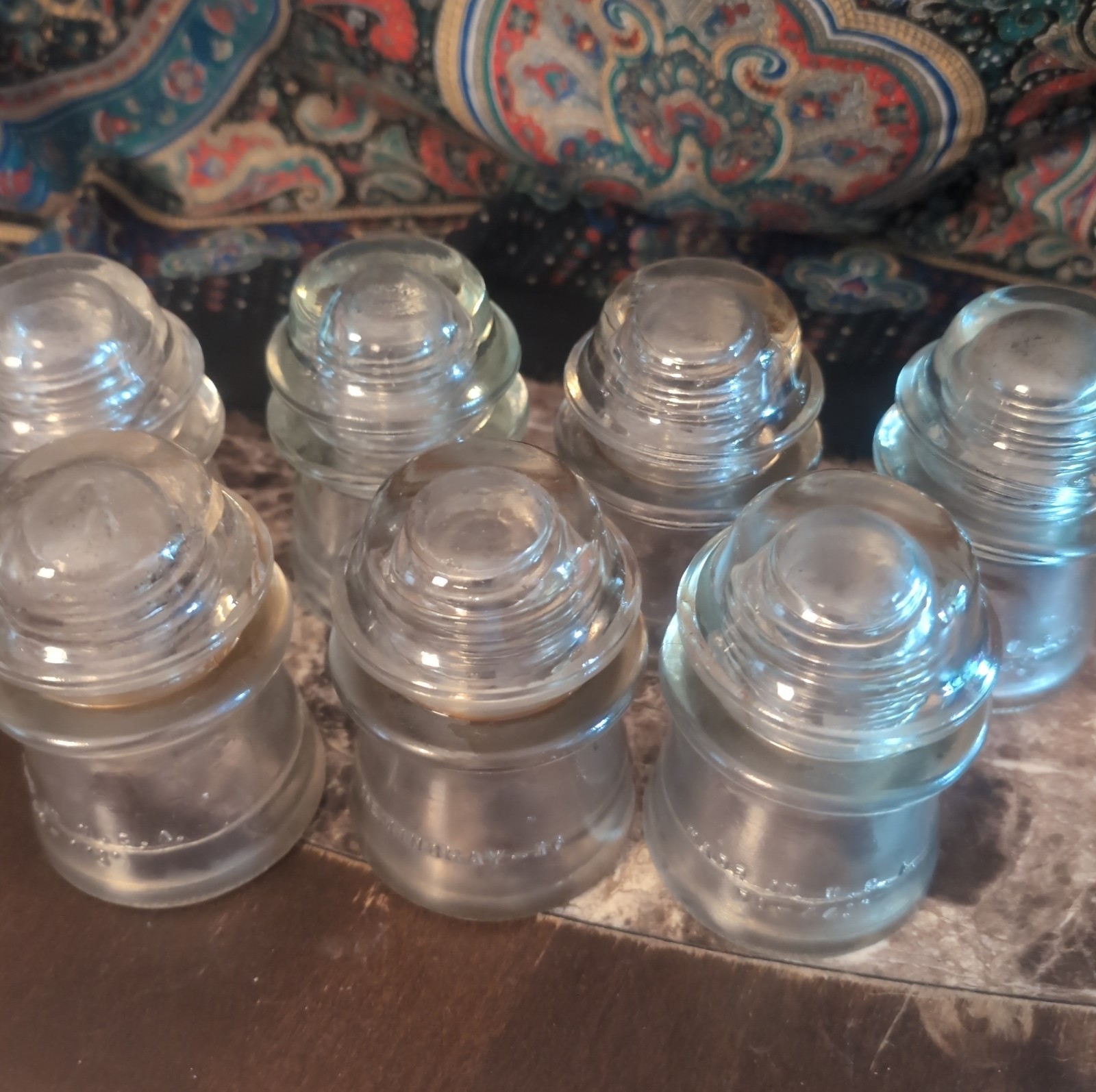 7 vintage clear glass insulators lot 7 vintage clear glass insulators lot