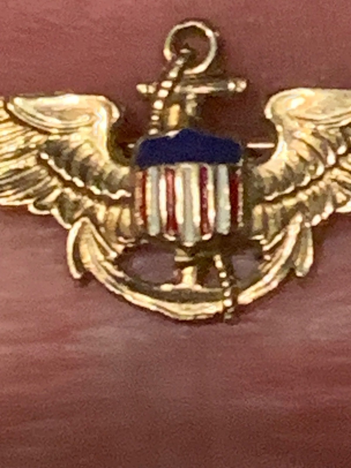 Vintage 10K Gold US Navy Naval Aviator Wings Sweetheart Pin Enamel 1” Vintage 10K Gold US Navy Naval Aviator Wings Sweetheart Pin Enamel 1”