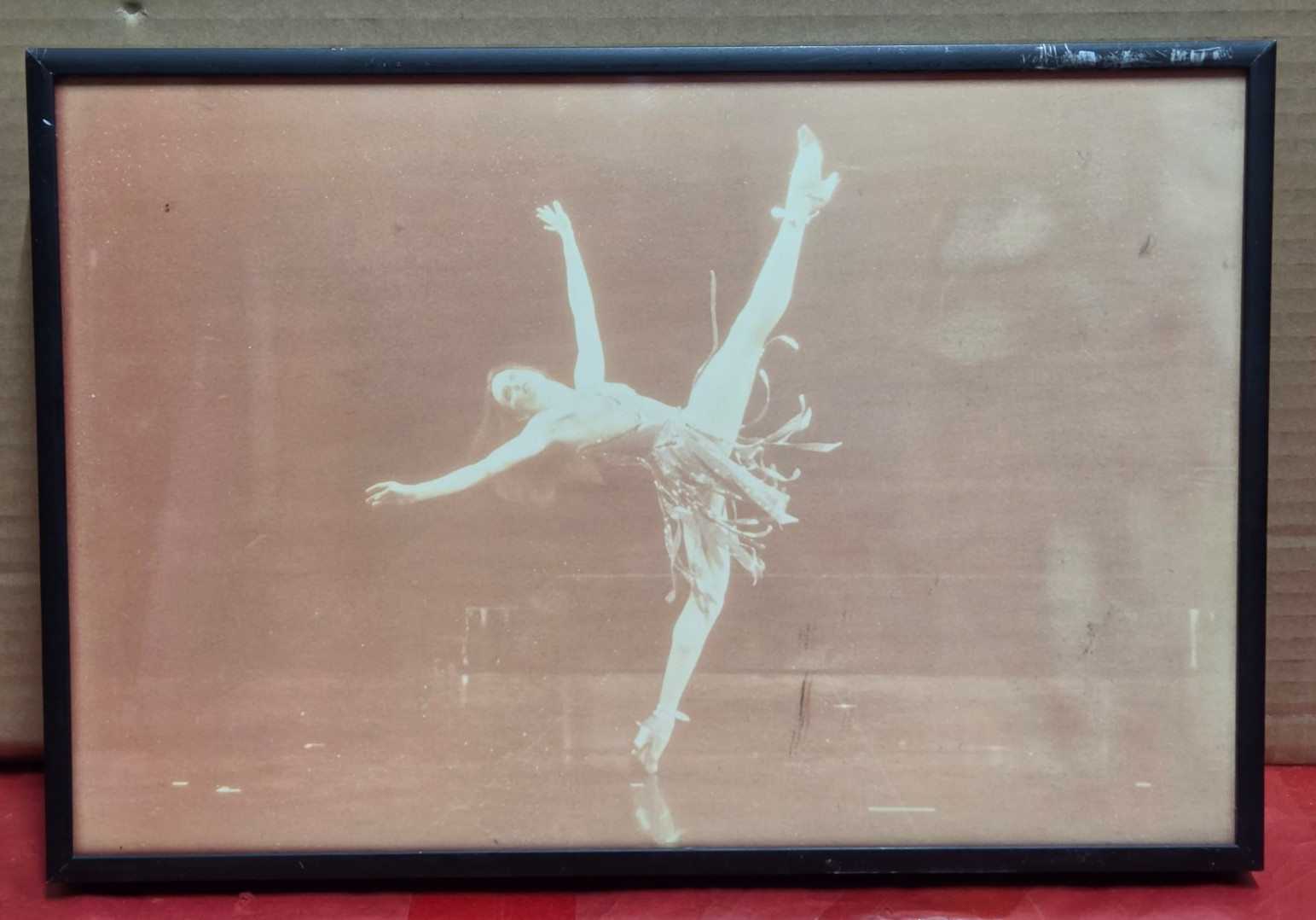 Vintage Framed Ballet Dancer Photograph Stage Performance Handwritten Note Vintage Framed Ballet Dancer Photograph Stage Performance Handwritten Note