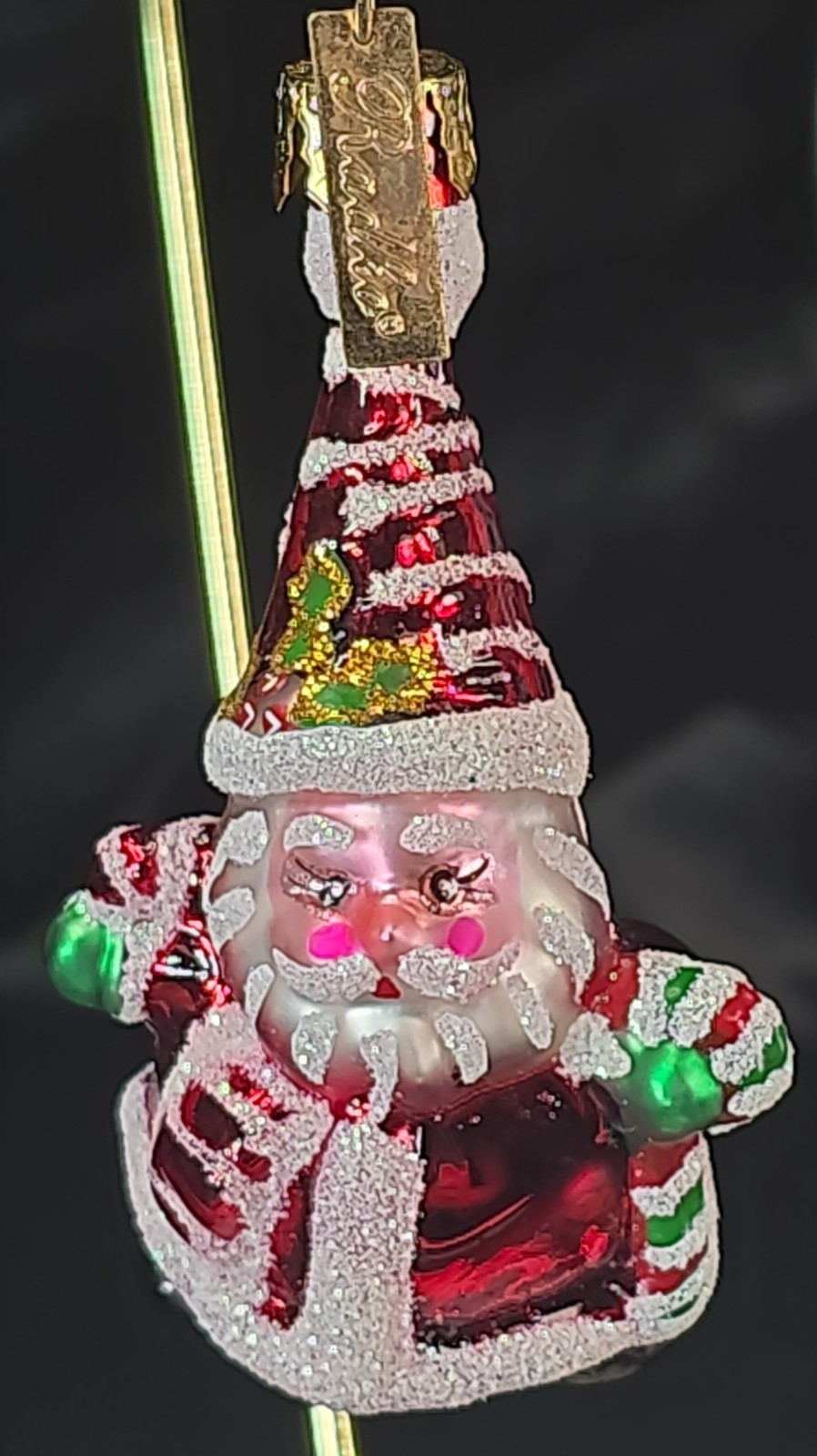 Vtg 2006 Christopher Radko Roly Poly Santa Gem Blown Glass Ornament 1011568