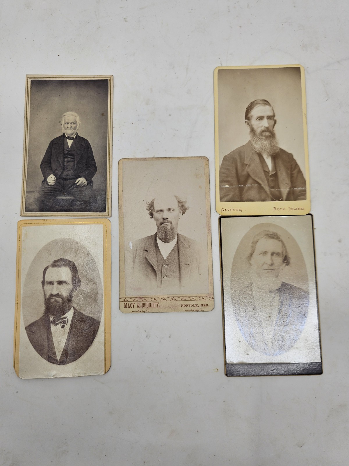 Antique 19th Century CDV Photo Cards 5 CVDs Men with Beards and Interesting Hair Antique 19th Century CDV Photo Cards 5 CVDs Men with Beards and Interesting Hair