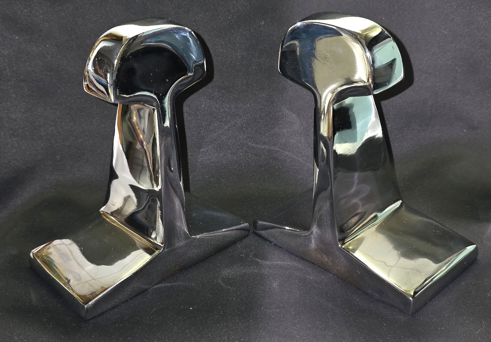 Chrome I-Beam MCM Heavy Shiny Bookends Industrial Pair Ben Seibel? India Chrome I-Beam MCM Heavy Shiny Bookends Industrial Pair Ben Seibel? India