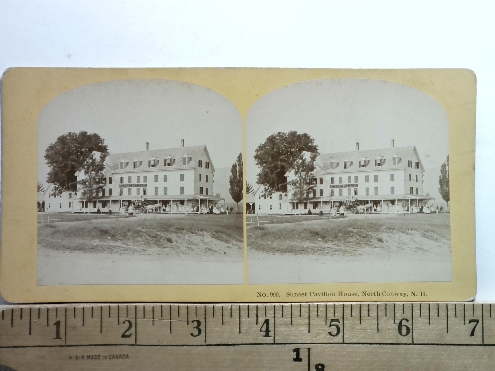 Sunset Pavilion House Stereoview Kilburn Brothers North Conway NH 1870s Sunset Pavilion House Stereoview Kilburn Brothers North Conway NH 1870s