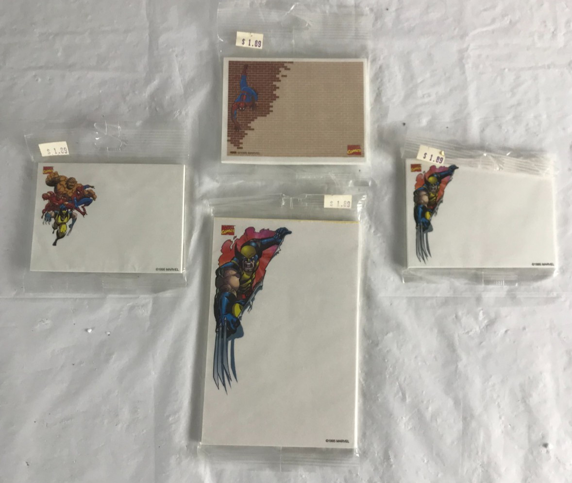4 - 1995 Marvel Comics Memo Pads 4" x 6" & 4" x 3" Spider-man Iron Man Thing NOS 4 - 1995 Marvel Comics Memo Pads 4" x 6" & 4" x 3" Spider-man Iron Man Thing NOS