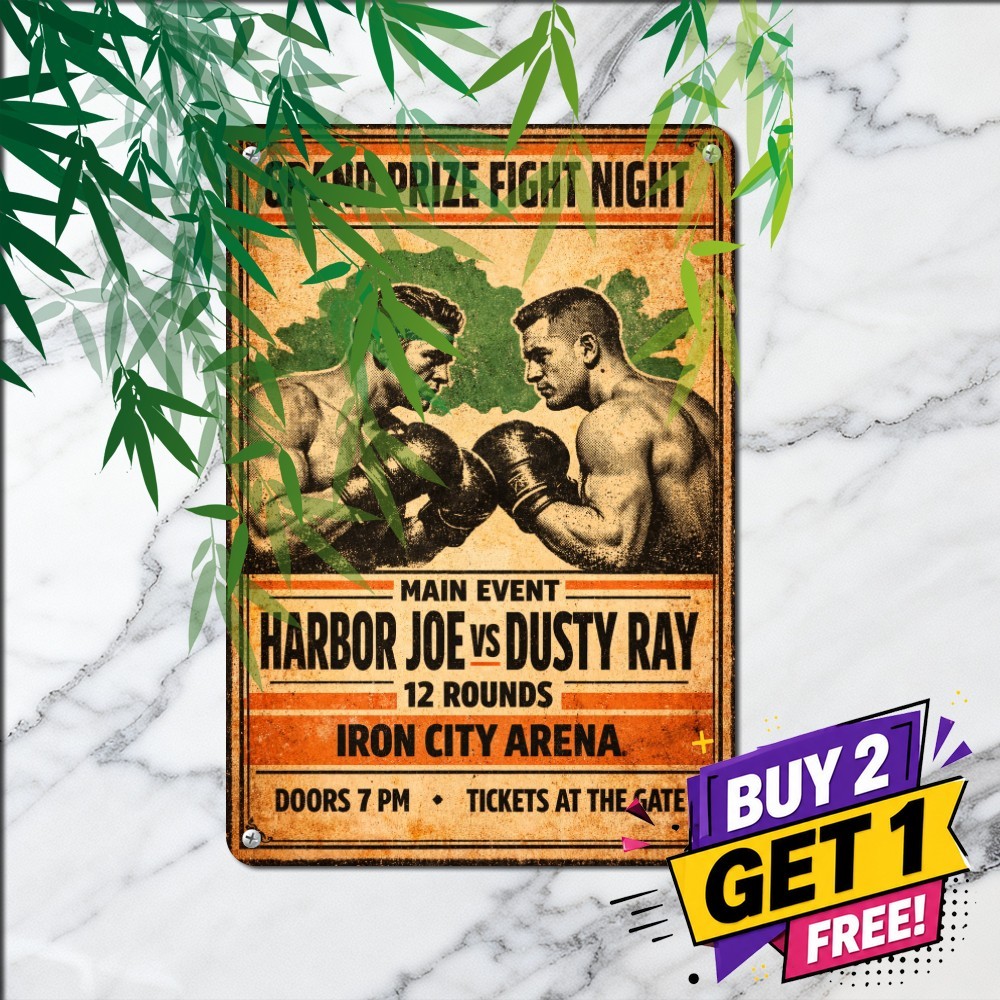 Historic Boxing Championship Heavyweight Art Retro Metal Tin Sign Bar 8x12 Historic Boxing Championship Heavyweight Art Retro Metal Tin Sign Bar 8x12