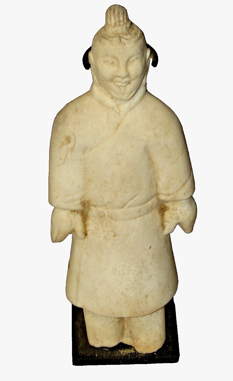 Antique Chinese Han Carved Marble Figure w/ Stand Minqgi c 206 BC-220 AD  8.5" H