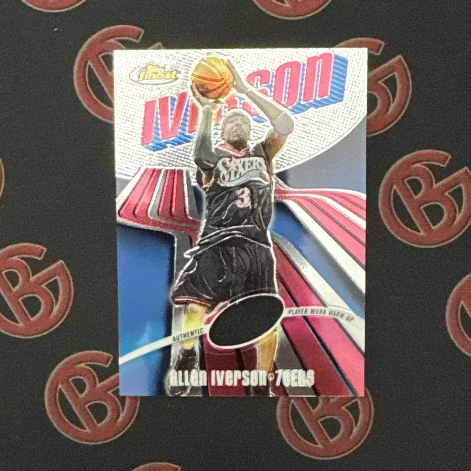 2003-04 Topps Finest #107 Allen Iverson Player Worn /999 LE Philadelphia 76ers