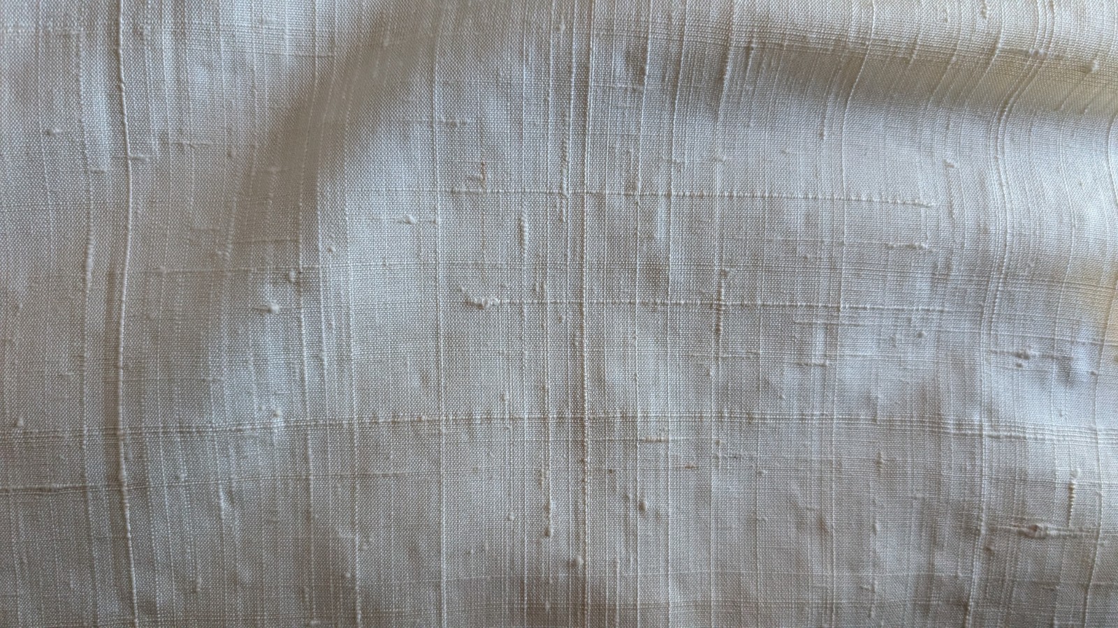 Vintage Japanese Cream Raw Silk Kimono Lining 14.75" x  12.778 Yrd Obi Roll