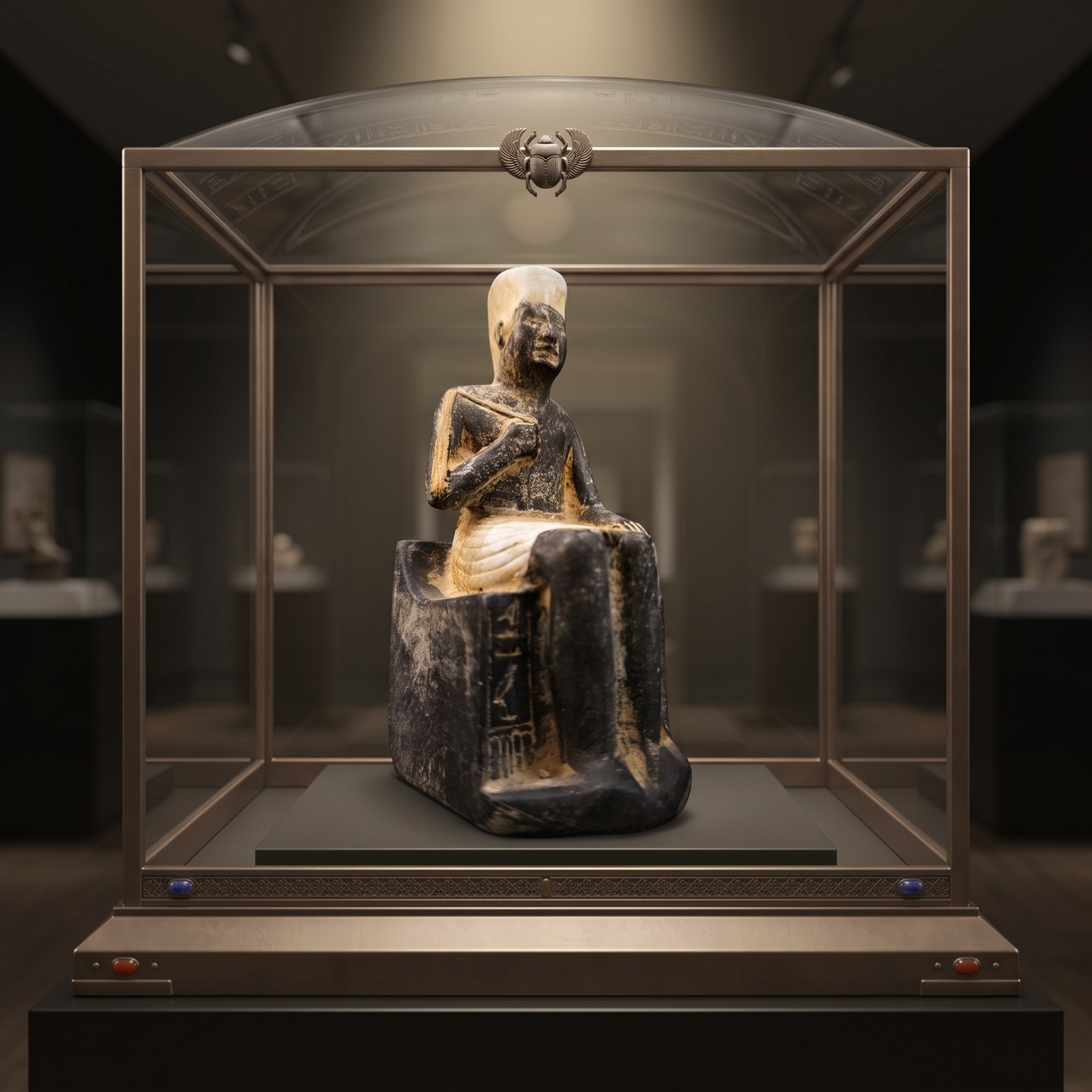 Authentic Ancient Egyptian Antiques Rare King Khufu Enthroned Statue BC Authentic Ancient Egyptian Antiques Rare King Khufu Enthroned Statue BC