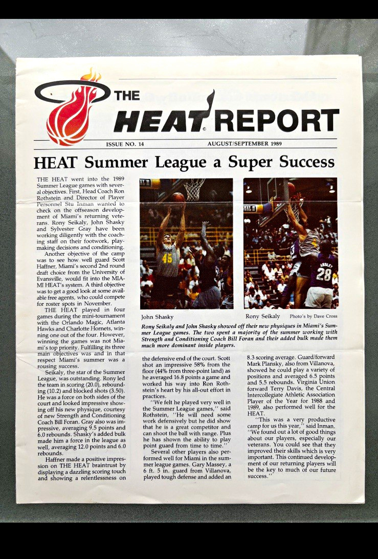 The Heat Report Issue No. 14 Aug/Sep 1989 Miami Heat Newspaper The Heat Report Issue No. 14 Aug/Sep 1989 Miami Heat Newspaper