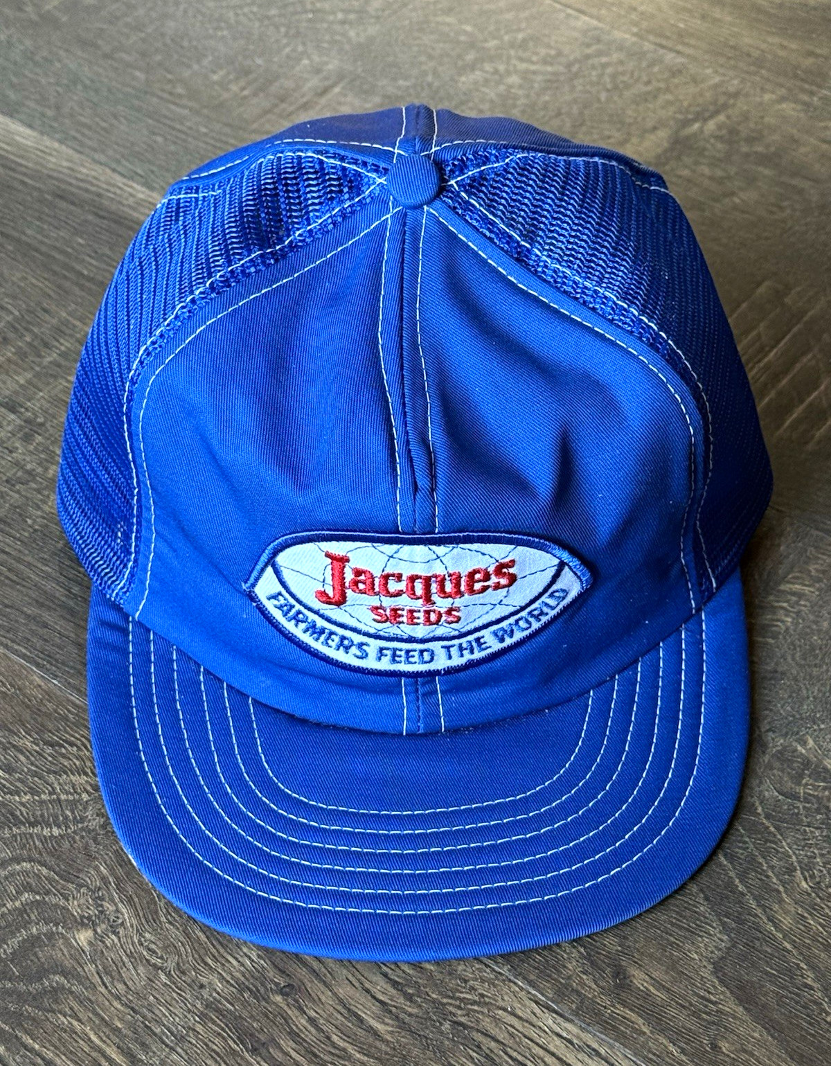 Vintage Jacques Seeds Trucker Hat Blue Mesh Snapback Paramount Farm USA Vintage Jacques Seeds Trucker Hat Blue Mesh Snapback Paramount Farm USA