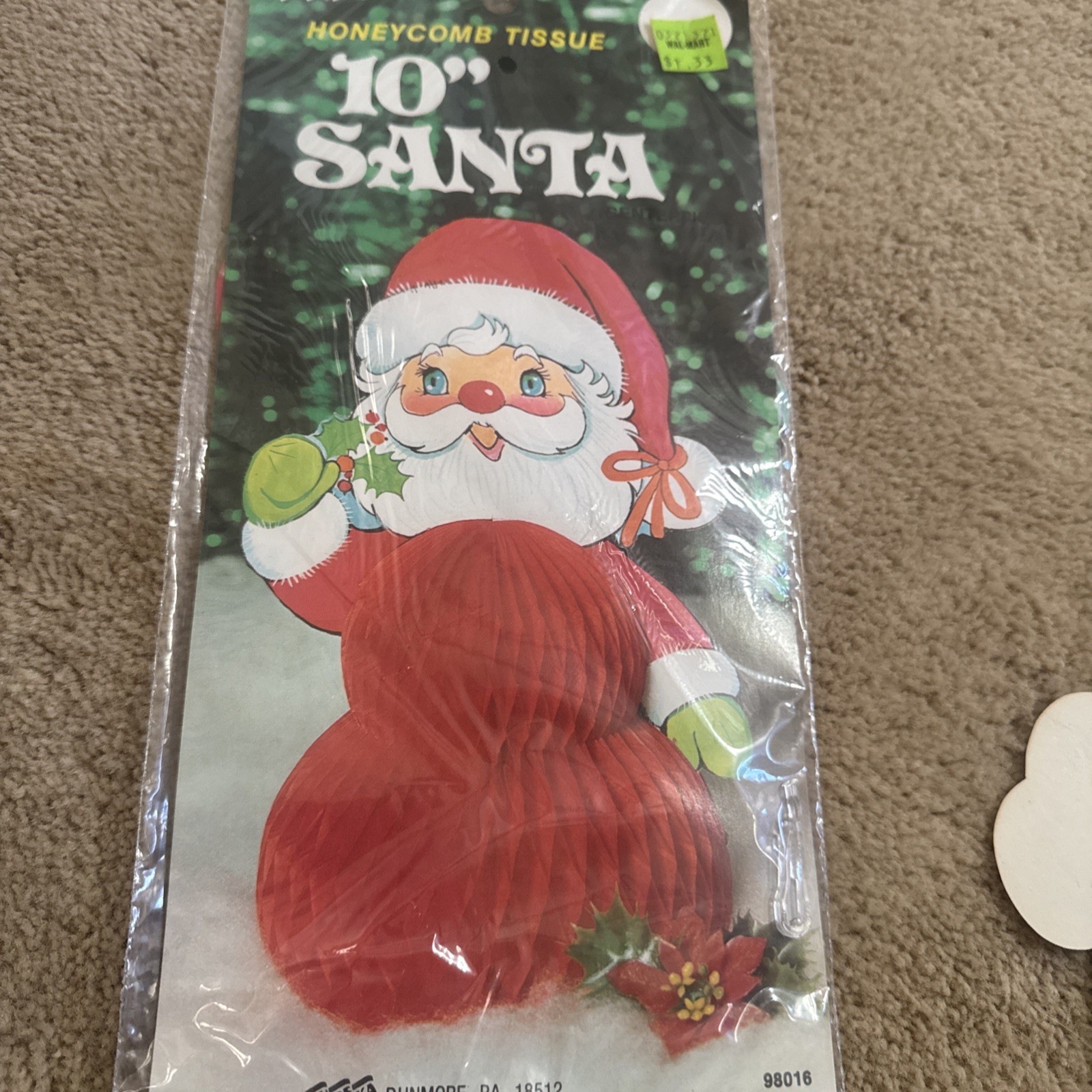 Retro Eureka Colorful 10" Santa Claus Tissue Paper Honeycomb Centerpiece 98016 Retro Eureka Colorful 10" Santa Claus Tissue Paper Honeycomb Centerpiece 98016