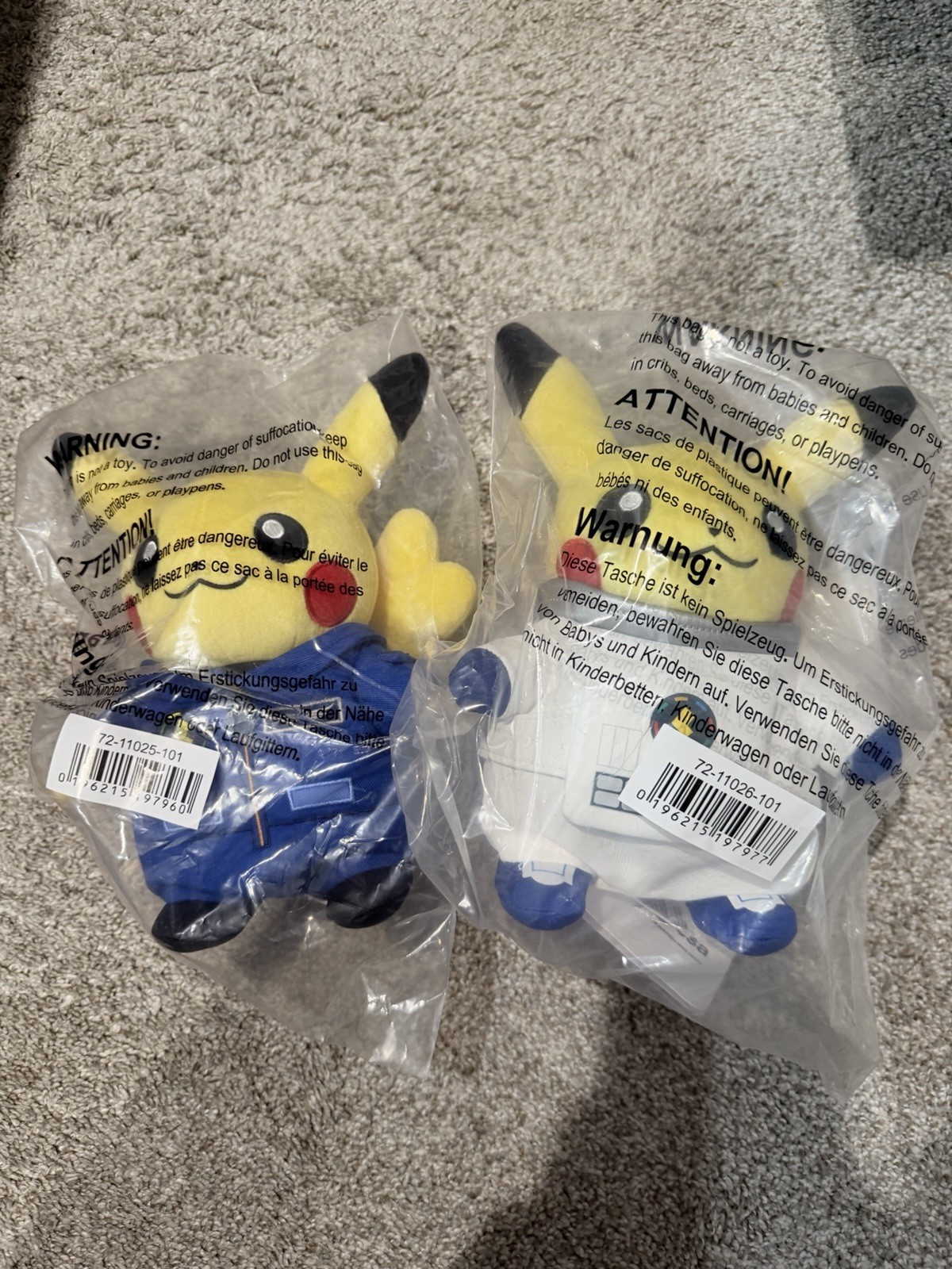 Pokemon ESA Astronaut Pikachu Plush Set Male & Female Brand New With Tags Pokemon ESA Astronaut Pikachu Plush Set Male & Female Brand New With Tags