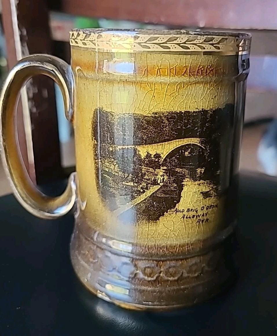 Antique Ridgways England Robert Burns Tankard Mug Auld Brig O'Doon Alloway Ayr Antique Ridgways England Robert Burns Tankard Mug Auld Brig O'Doon Alloway Ayr