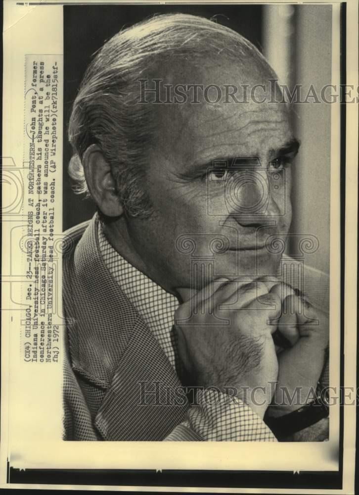1972 Press Photo Northwestern University - John Pont, Former, Football Coach 1972 Press Photo Northwestern University - John Pont, Former, Football Coach