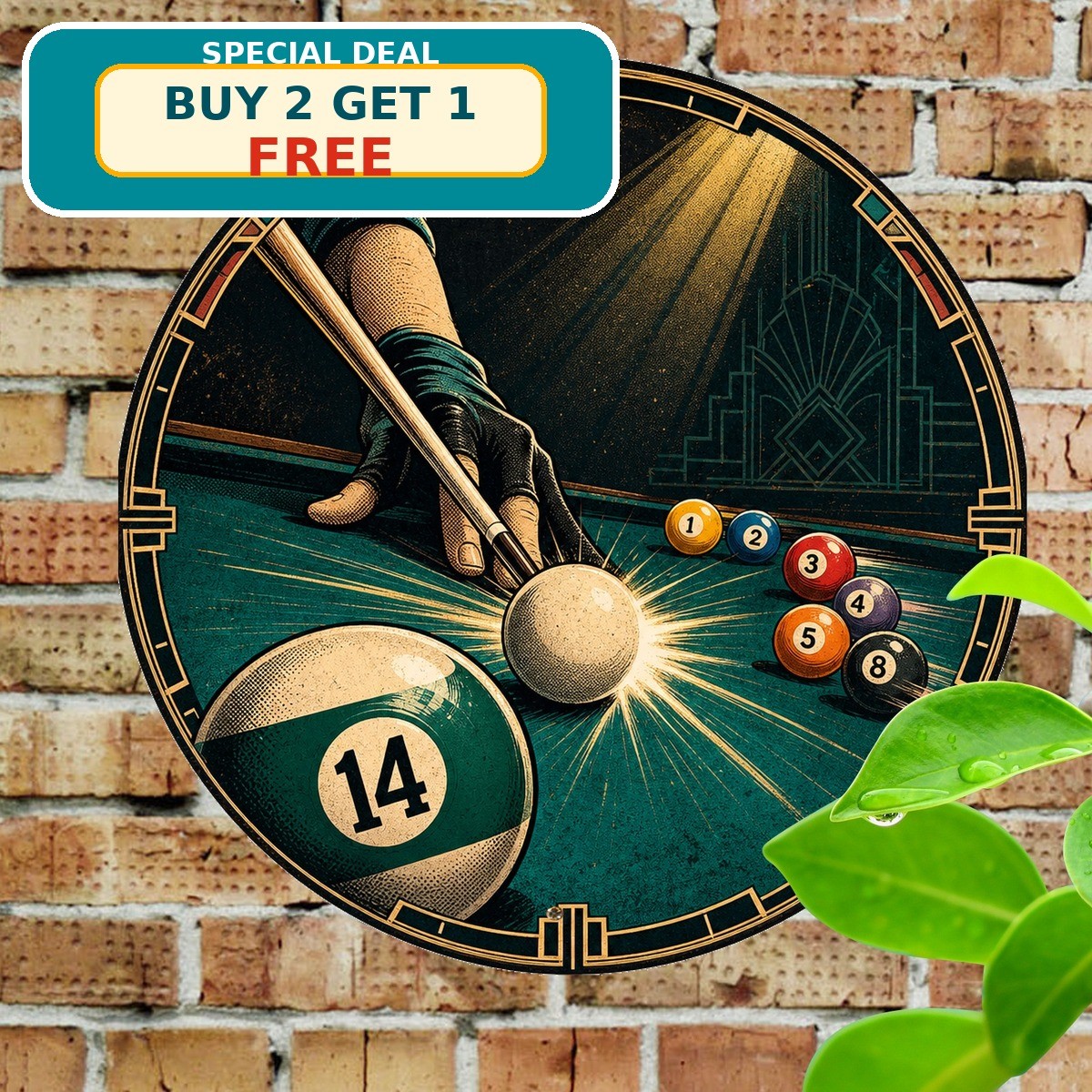 Retro Billiard Ball Pool Hall Aluminum Vintage Metal Tin Sign 8x8 Retro Billiard Ball Pool Hall Aluminum Vintage Metal Tin Sign 8x8
