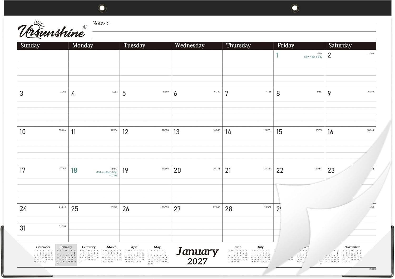 2027 Desk Calendar - 18 Monthly Desk Calendar 2027, 17" x 12" 2027 Desk Calendar - 18 Monthly Desk Calendar 2027, 17" x 12"