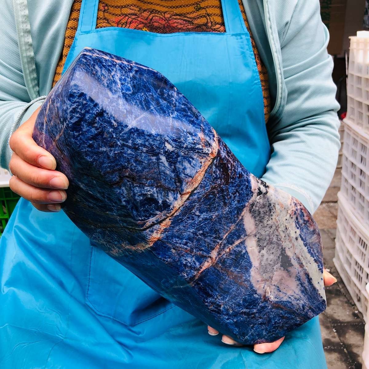 12.43 LB Natural Large Polished Sodalite Freeform Blue Mineral Specimen 5882 12.43 LB Natural Large Polished Sodalite Freeform Blue Mineral Specimen 5882