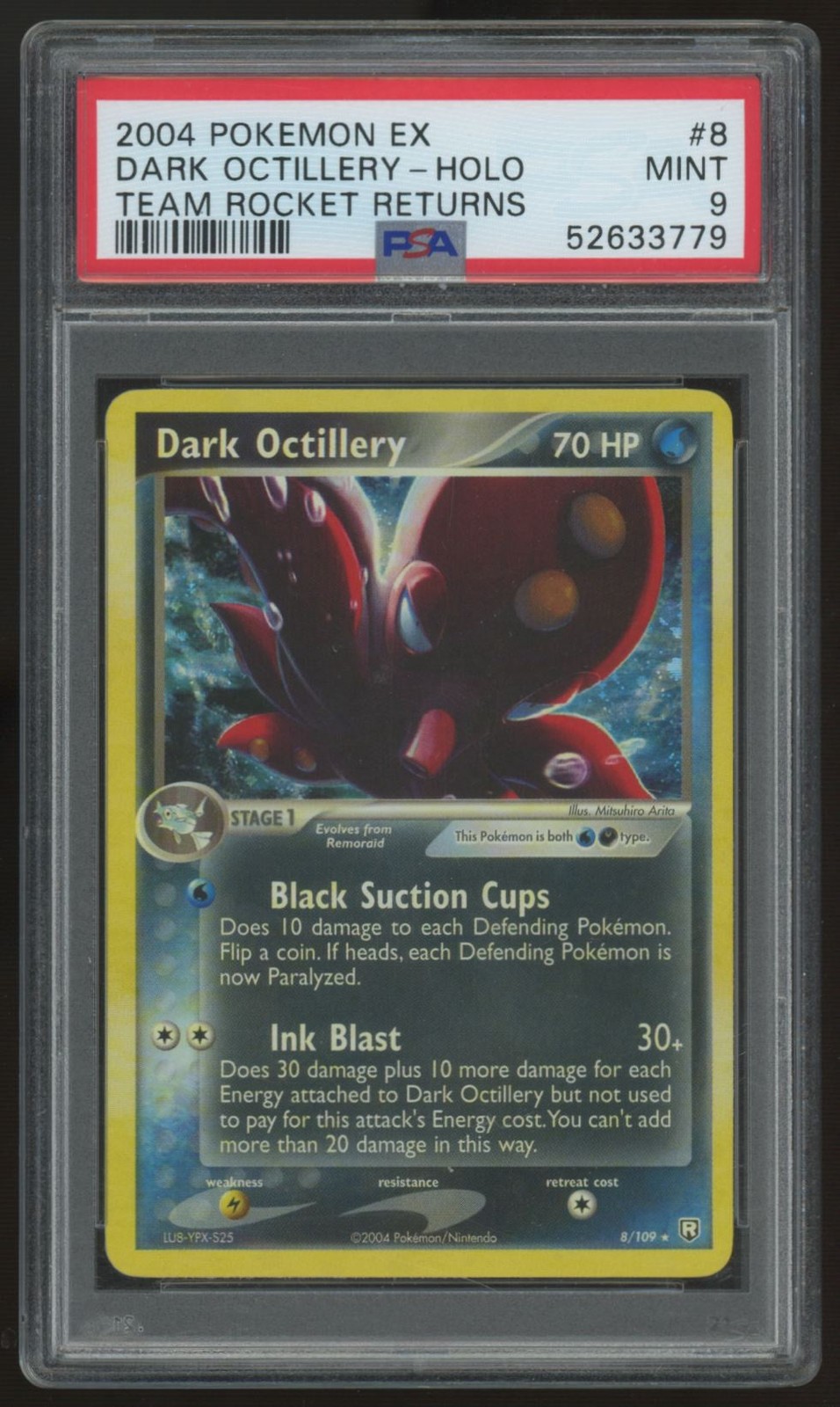 2004 Pokemon Dark Octillery Team Rocket Returns Holo #8 PSA 9