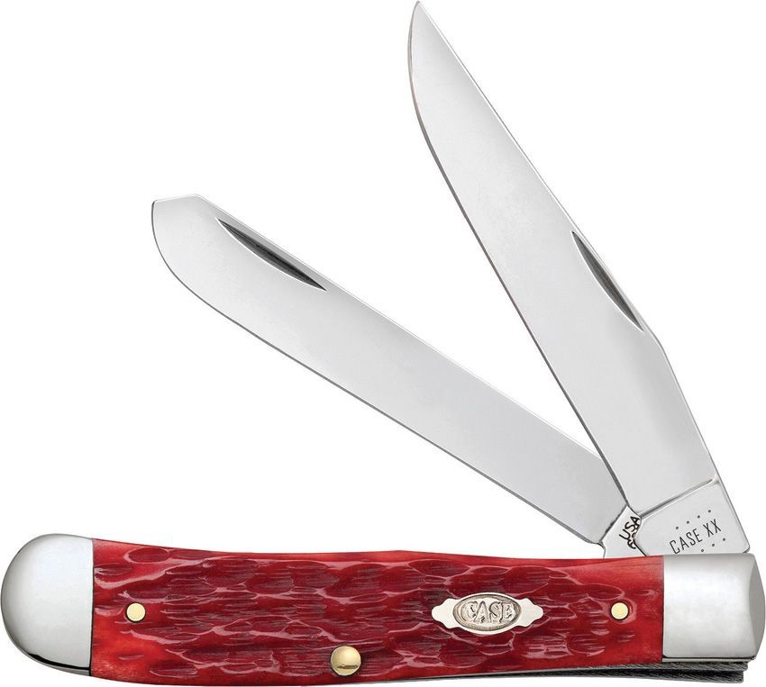 CASE XX KNIFE - TRAPPER DARK RED BONE HANDLES + POCKET CLIP #31957 CARBON STEEL CASE XX KNIFE - TRAPPER DARK RED BONE HANDLES + POCKET CLIP #31957 CARBON STEEL