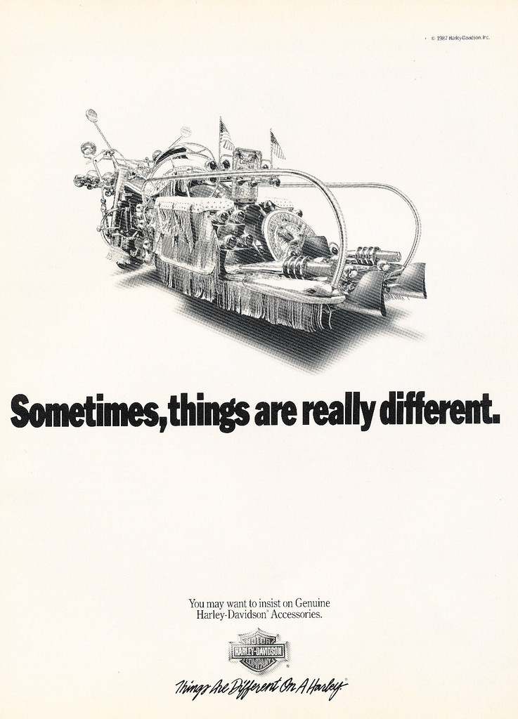 1987 Harley Davidson different- Original Motorcycle Advertisement Print Ad J289 1987 Harley Davidson different- Original Motorcycle Advertisement Print Ad J289