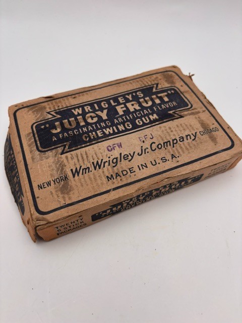 Antique 40's Counter Disply Carton Wrigley's Jucy Fruit Chewing Gum  Box (Empty)