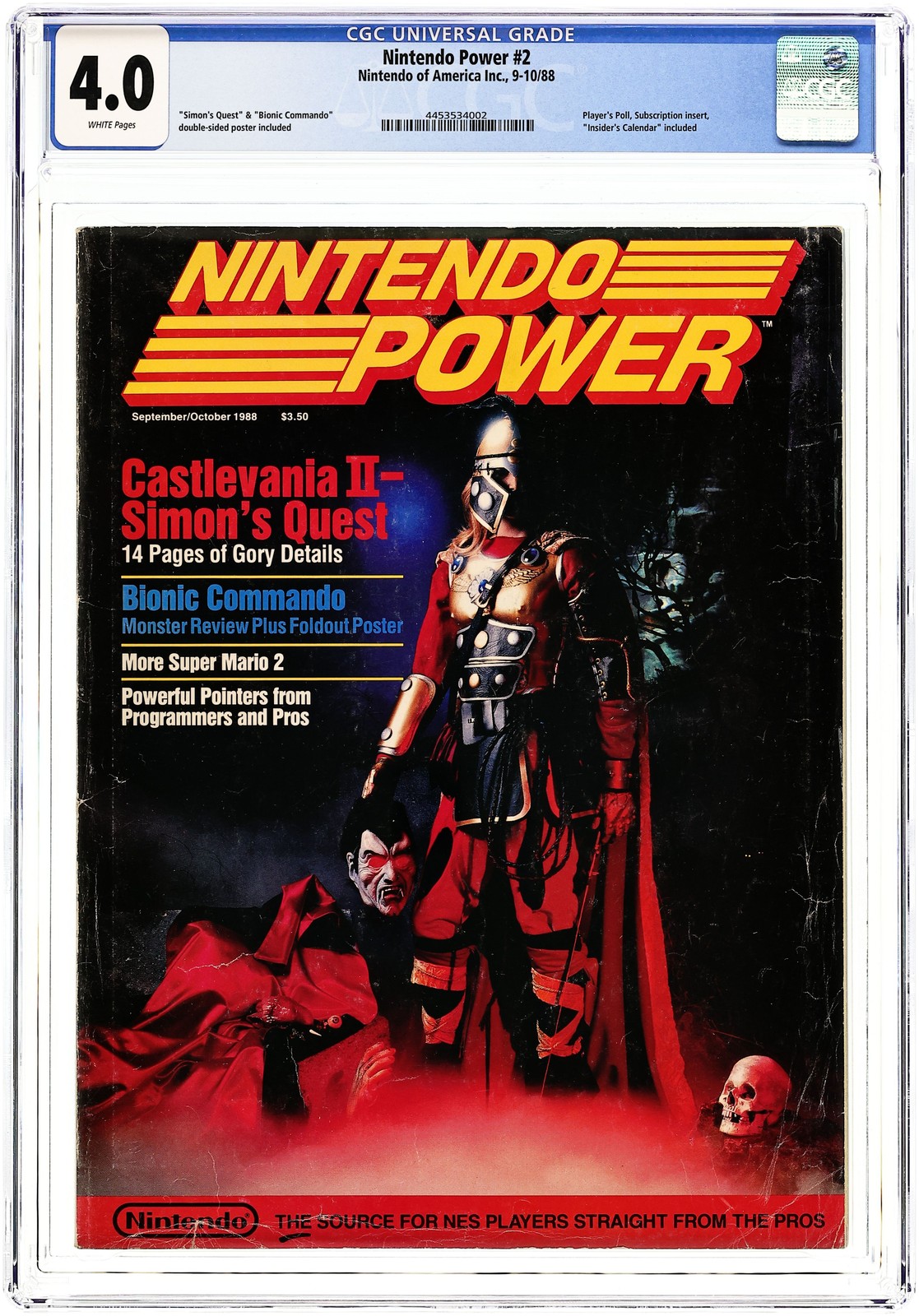 Nintendo Power #2 CGC 4.0 1988 4453534002 Nintendo Power #2 CGC 4.0 1988 4453534002