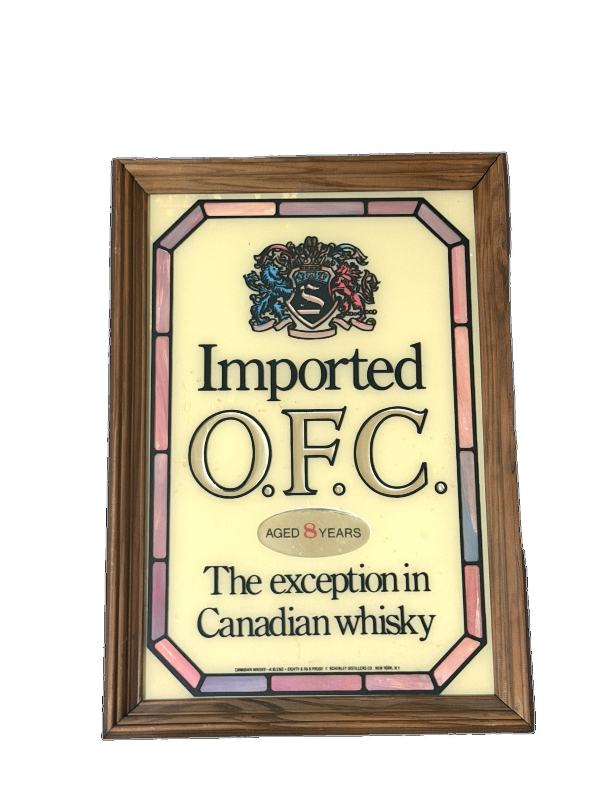 Vintage Imported O.F.C. Canadian Whisky Mirror Vintage Imported O.F.C. Canadian Whisky Mirror