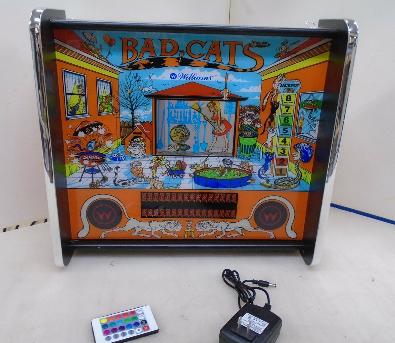 Williams Bad Cats Pinball Head LED Display light box Williams Bad Cats Pinball Head LED Display light box