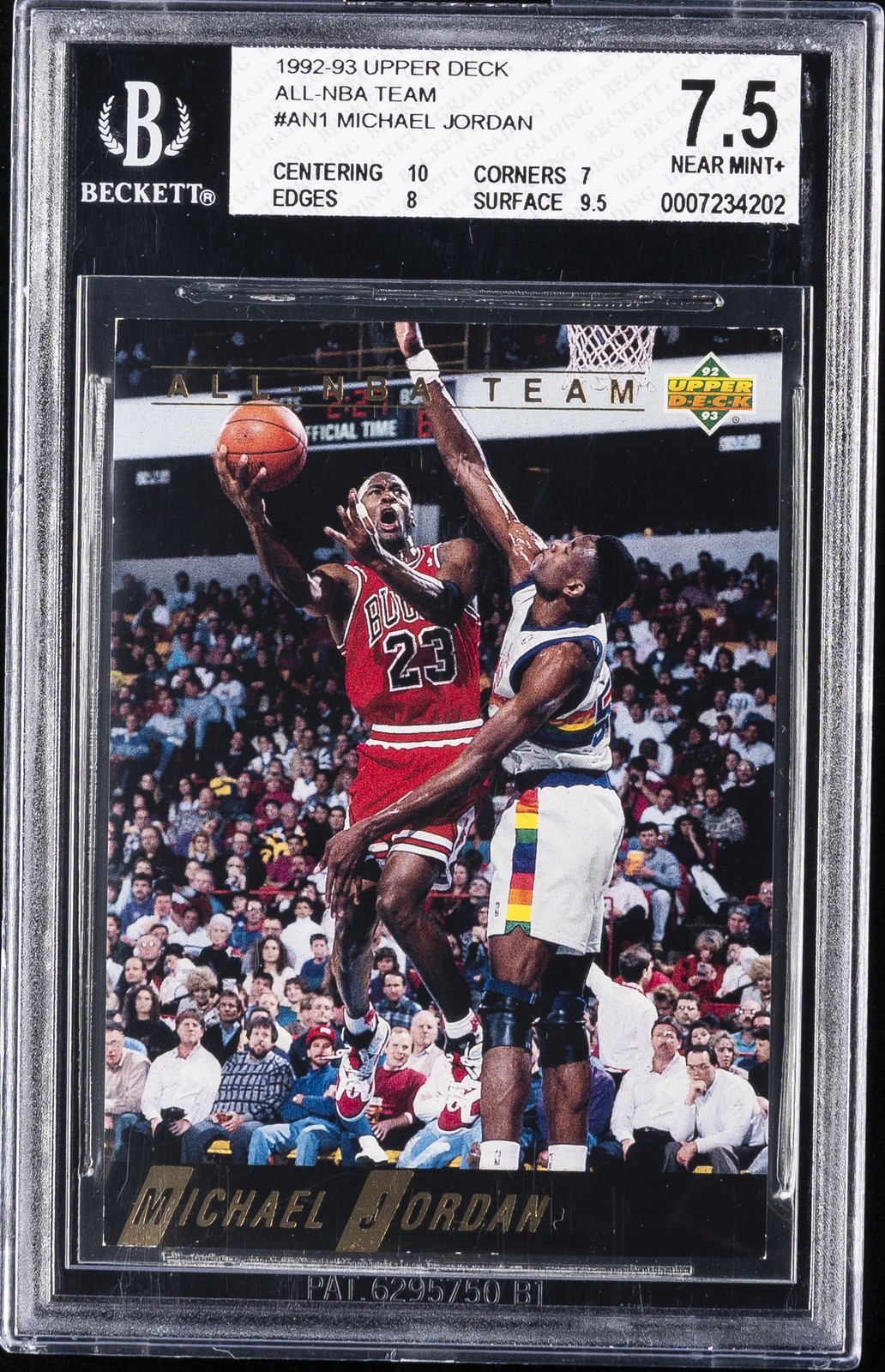1992-93 UD ALL NBA TEAM ##AN1 MICHAEL JORDAN BGS 7.5 1992-93 UD ALL NBA TEAM ##AN1 MICHAEL JORDAN BGS 7.5