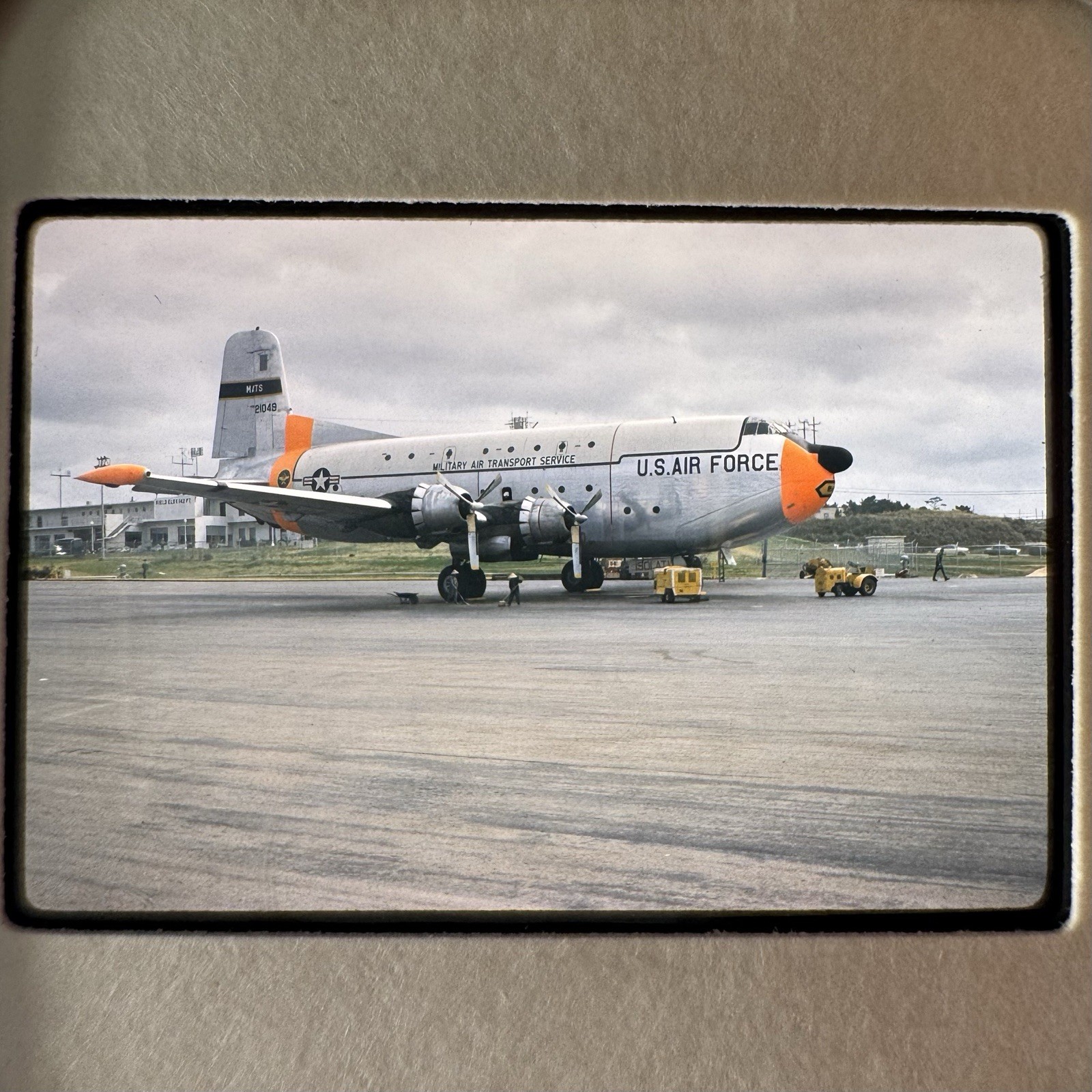 1961 USAF C-124C Globemaster II Old Shakey 52-1049 MATS 35mm Slide