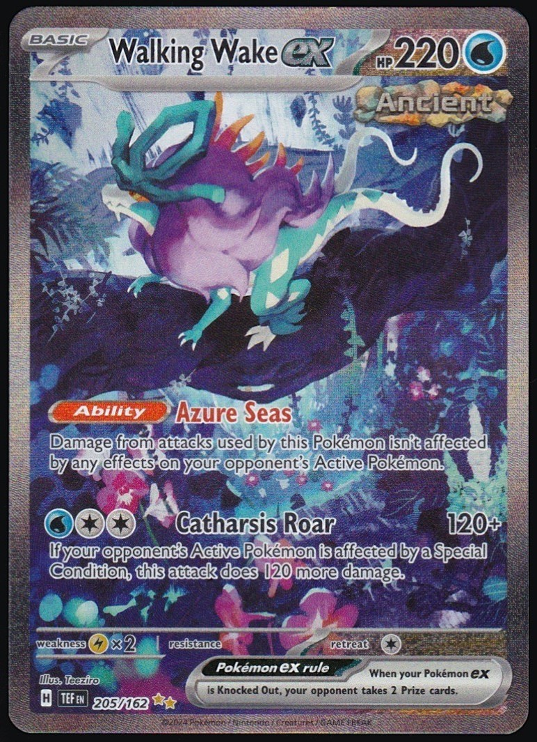 Pokémon TCG Walking Wake ex 205/162 SIR Temporal Forces Ultra Rare English NM Pokémon TCG Walking Wake ex 205/162 SIR Temporal Forces Ultra Rare English NM