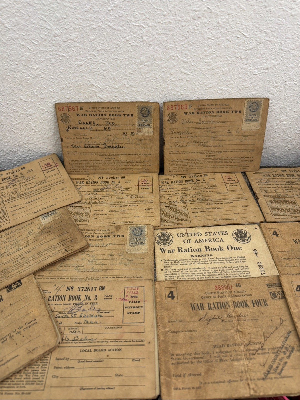Vintage WWII War Ration Books Lot of 14 – With Stamps – 1940s