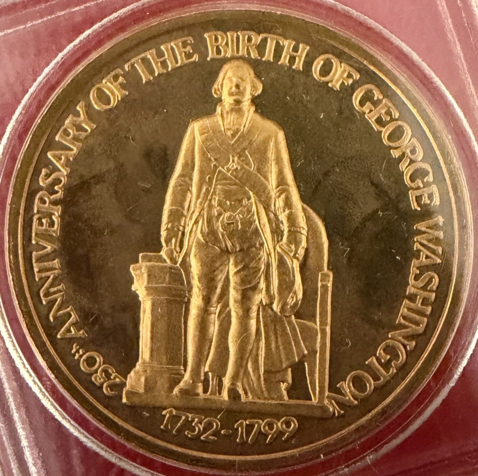George Washington Masonic Bronze Coin: 1982-1983 PA Grand Lodge w/2"x2" Case George Washington Masonic Bronze Coin: 1982-1983 PA Grand Lodge w/2"x2" Case