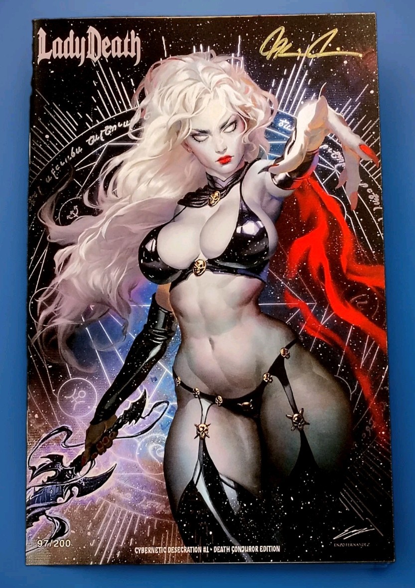 Lady Death Cybernetic Desecration #1 Death Conqueror Edition Signed COA #97/200 Lady Death Cybernetic Desecration #1 Death Conqueror Edition Signed COA #97/200