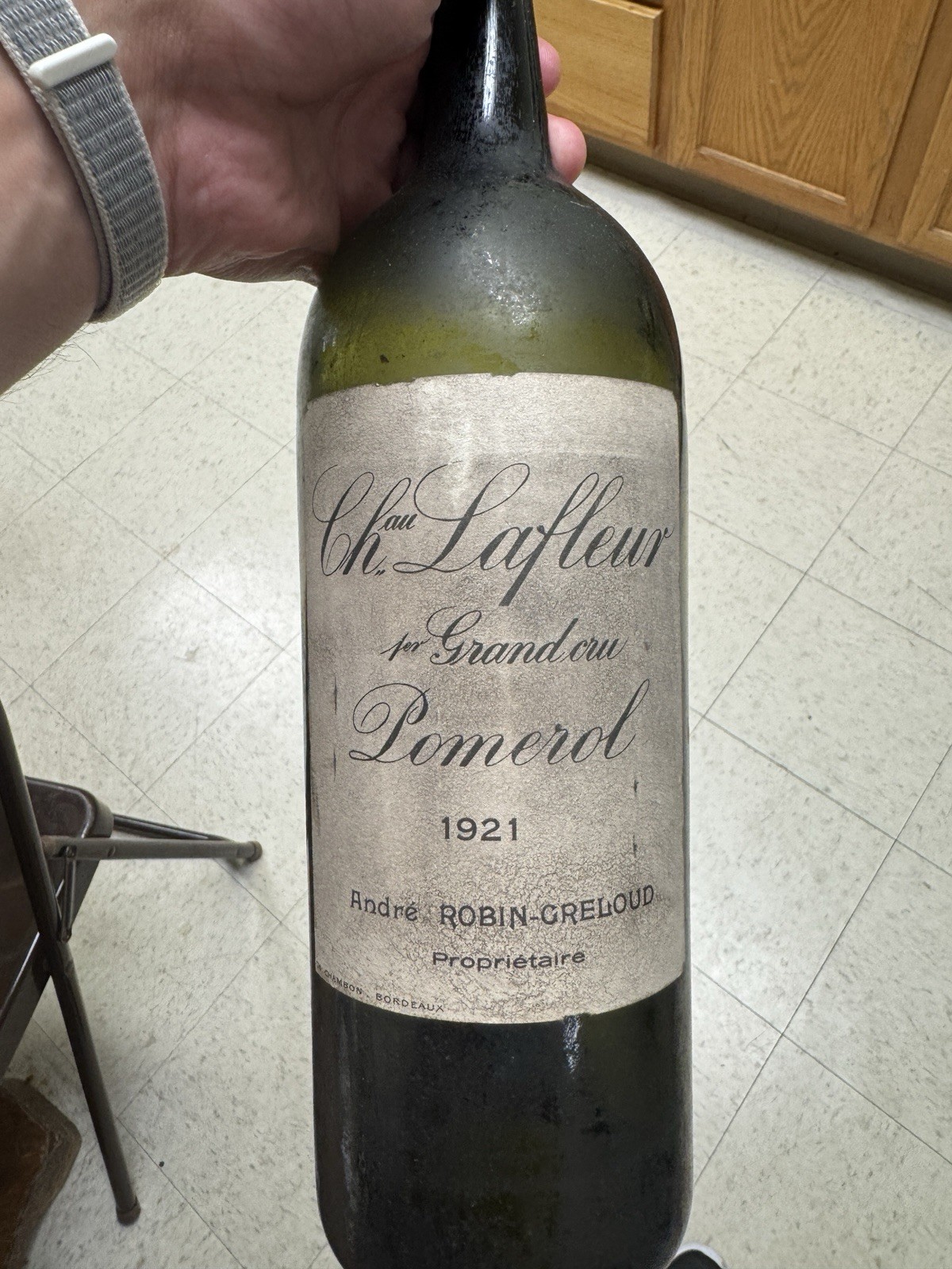 1921 Chateau Lafleur Pomerol EMPTY Wine Bottle Vintage Bordeaux France Display 1921 Chateau Lafleur Pomerol EMPTY Wine Bottle Vintage Bordeaux France Display