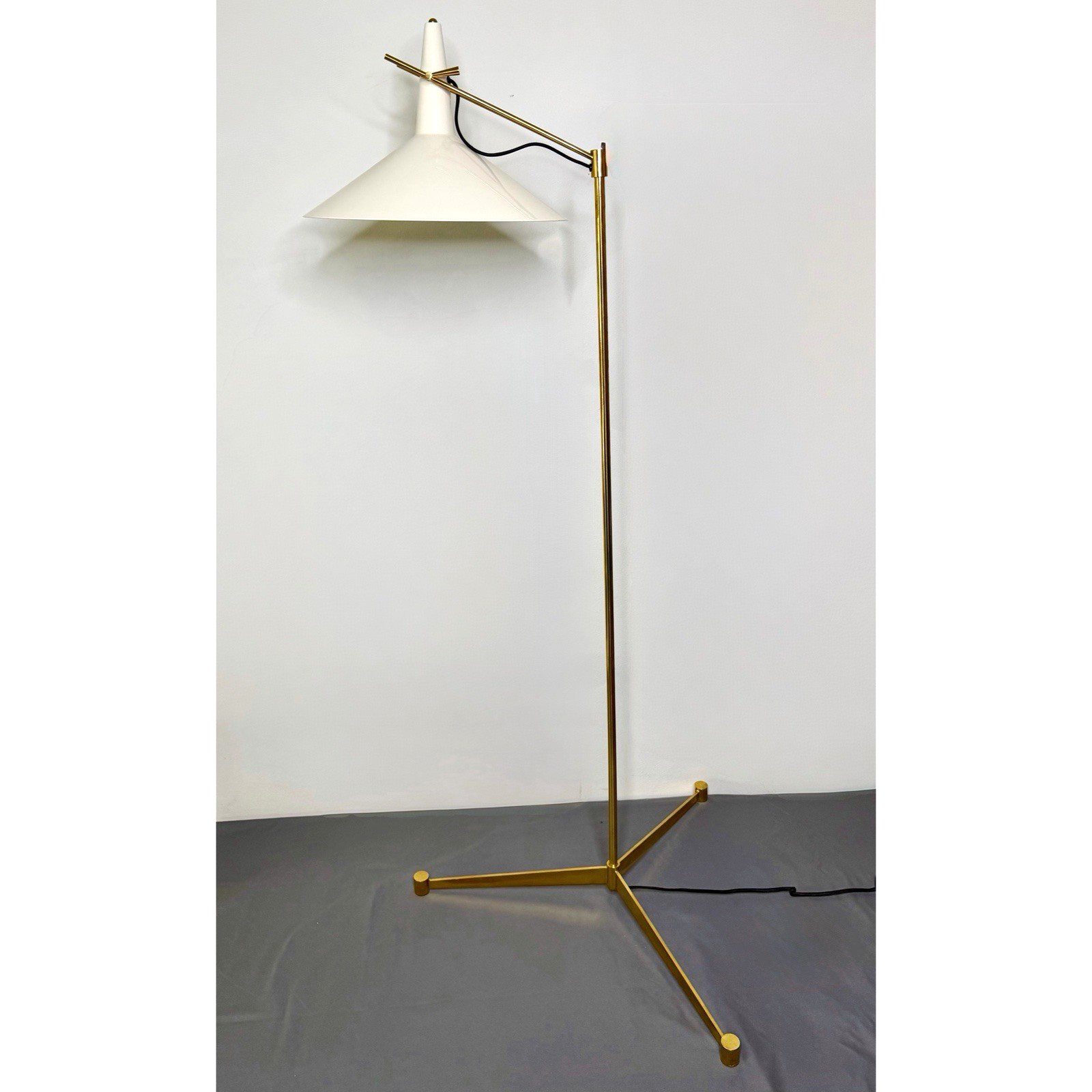 CB2 Paul McCobb Task Floor Lamp Gold Brass Warm White Modern Side E11 MCM Style