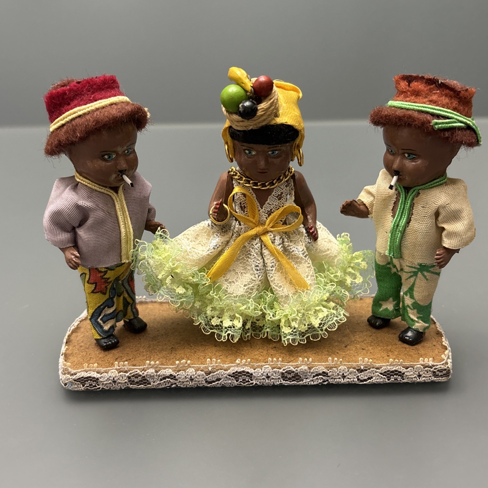 Vintage Jamaican Figurines Traditional Costumes Smoking Tobaciana Folk Art 70s Vintage Jamaican Figurines Traditional Costumes Smoking Tobaciana Folk Art 70s